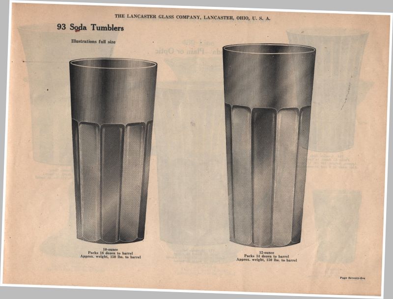 EAPGS Pattern Index LANCASTER GLASS CO. No. 0093 (OMN)