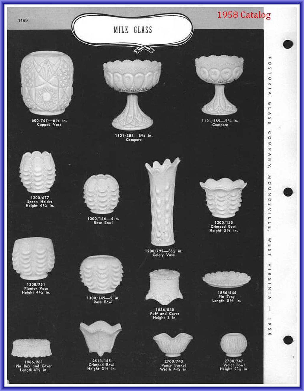EAPGS Pattern Index FOSTORIA GLASS CO. ADS, CATALOGS, AND INFORMATION