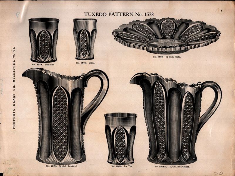 EAPGS Pattern Index FOSTORIA GLASS CO. No. 1578 TUXEDO (OMN)